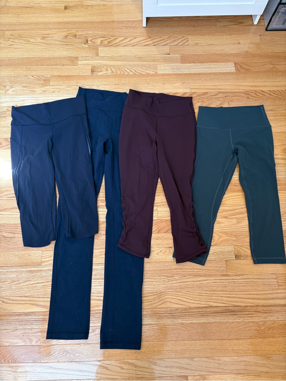Lululemon Active Leggings - Navy, Burgundy, Forest Green - Picture 2 of 6